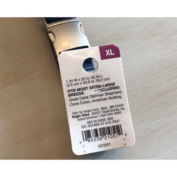 Boots & Barkley Dog Collar Xl Navy Blue Stripe 20-30" Fit Great Dane Bulldog New - Picture 5 of 8